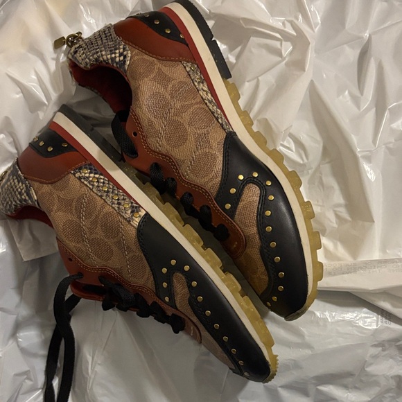 Coach Brown and Tan Patterned Sneakers - Picture 5 of 6
